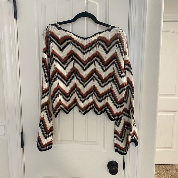 Striped BellSleeved Sweater - Picture 1 of 2